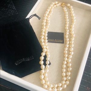 Joan Rivers Set of 2 Faceted Simulated Pearl Nckl